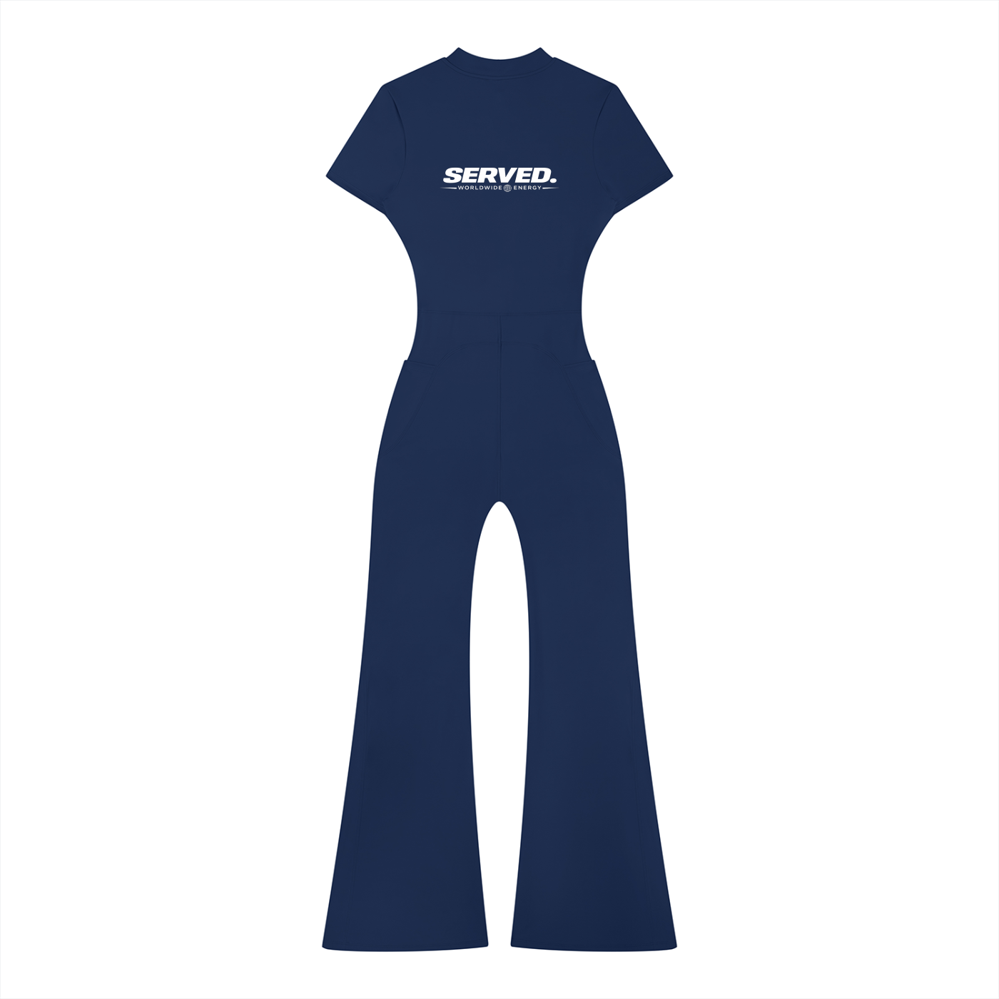 Served. Worldwide Energy Women’s Tight Flared Leg Quarter-Zip Jumpsuit