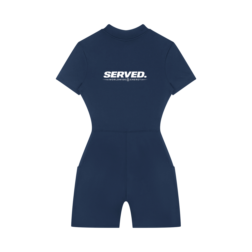Served. Worldwide Energy Women's Quarter-Zip Short Sleeve Romper