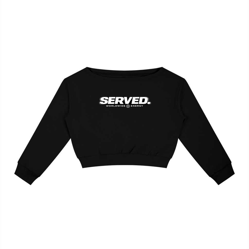 Served. Worldwide Energy Women's Off-Shoulder Sweatshirt