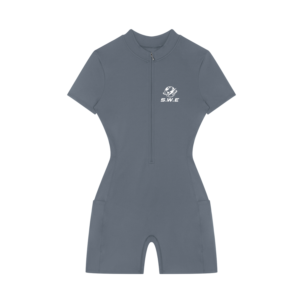 Served. Worldwide Energy Women's Quarter-Zip Short Sleeve Romper