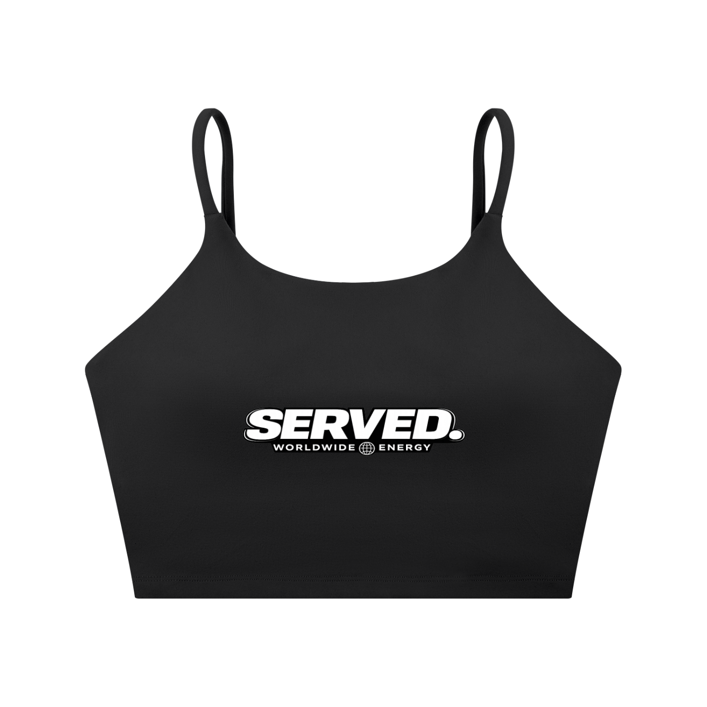Served Worldwide Energy Spaghetti Strap Yoga Sports Bra