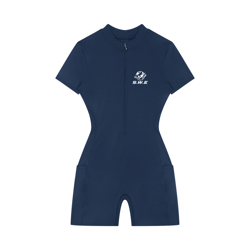Served. Worldwide Energy Women's Quarter-Zip Short Sleeve Romper