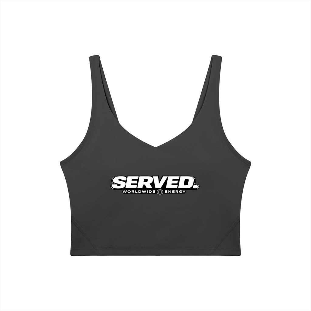 Served Worldwide Energy Women's V-Neck Yoga Sports Bra