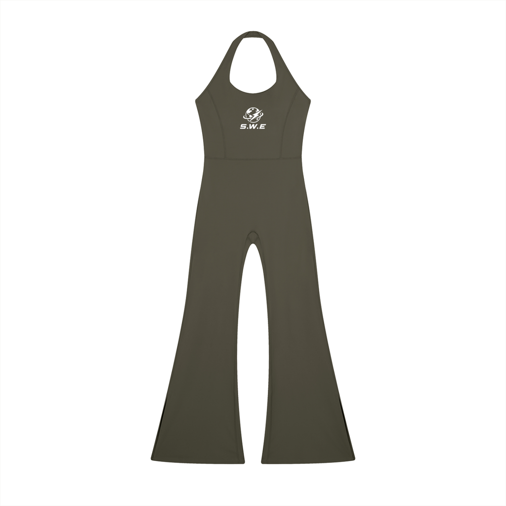 Served. Worldwide Energy Halter Flared Jumpsuit