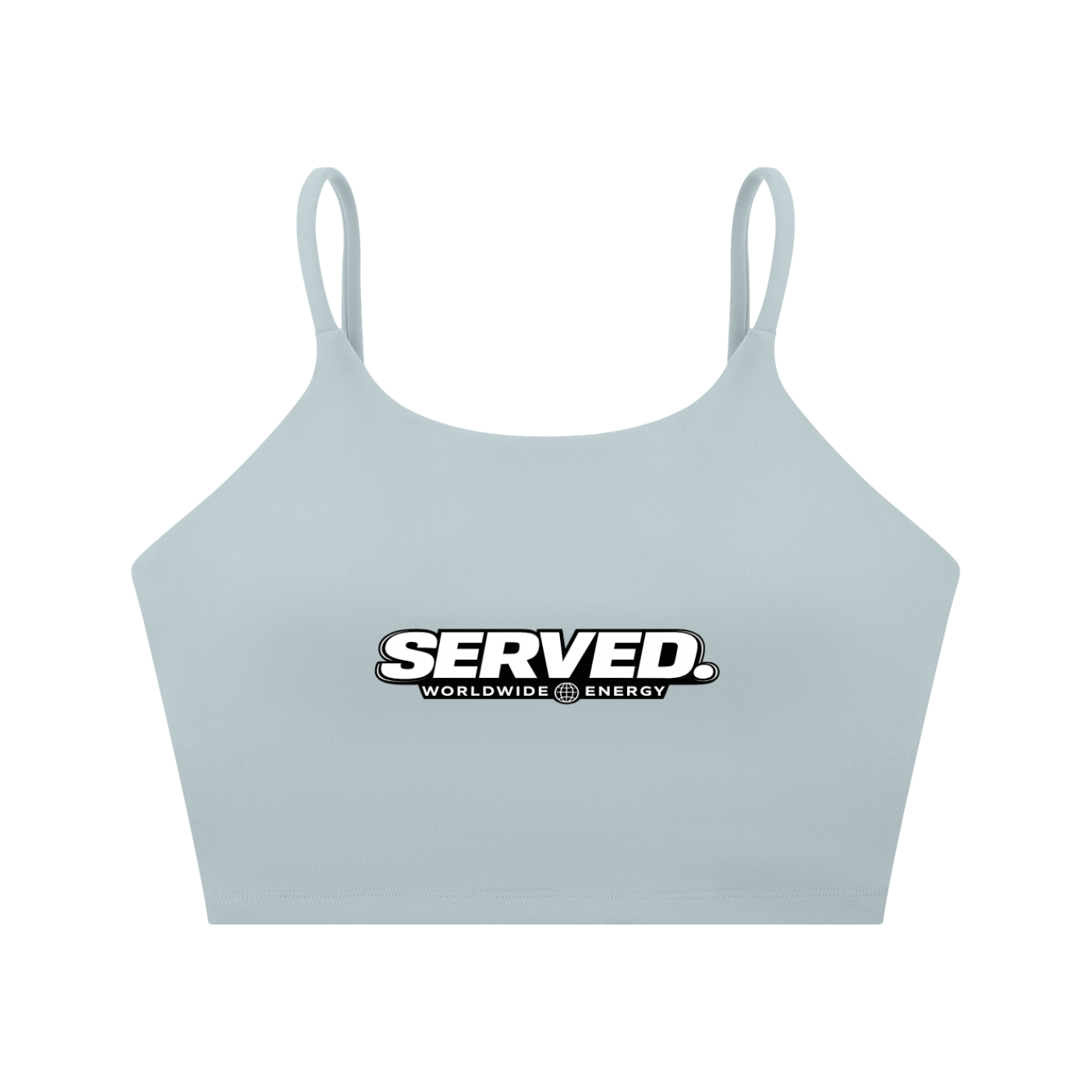 Served Worldwide Energy Spaghetti Strap Yoga Sports Bra