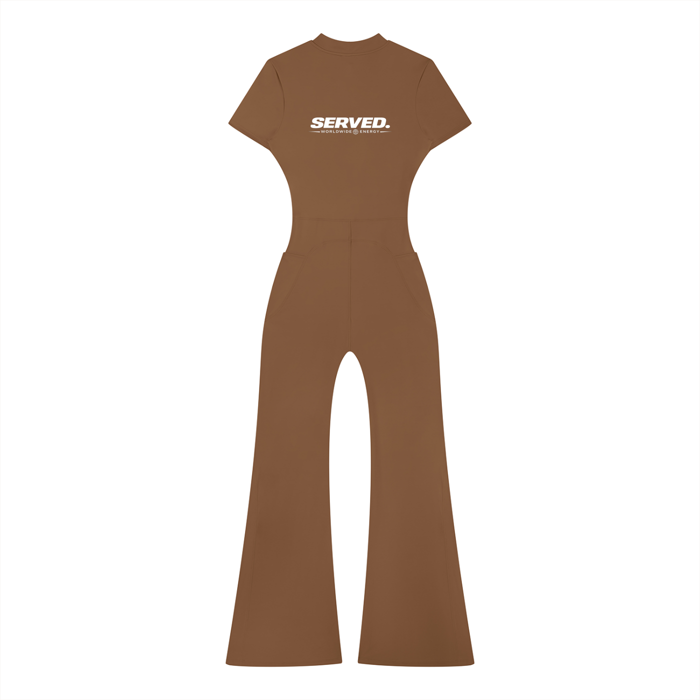 Served. Worldwide Energy Women’s Tight Flared Leg Quarter-Zip Jumpsuit