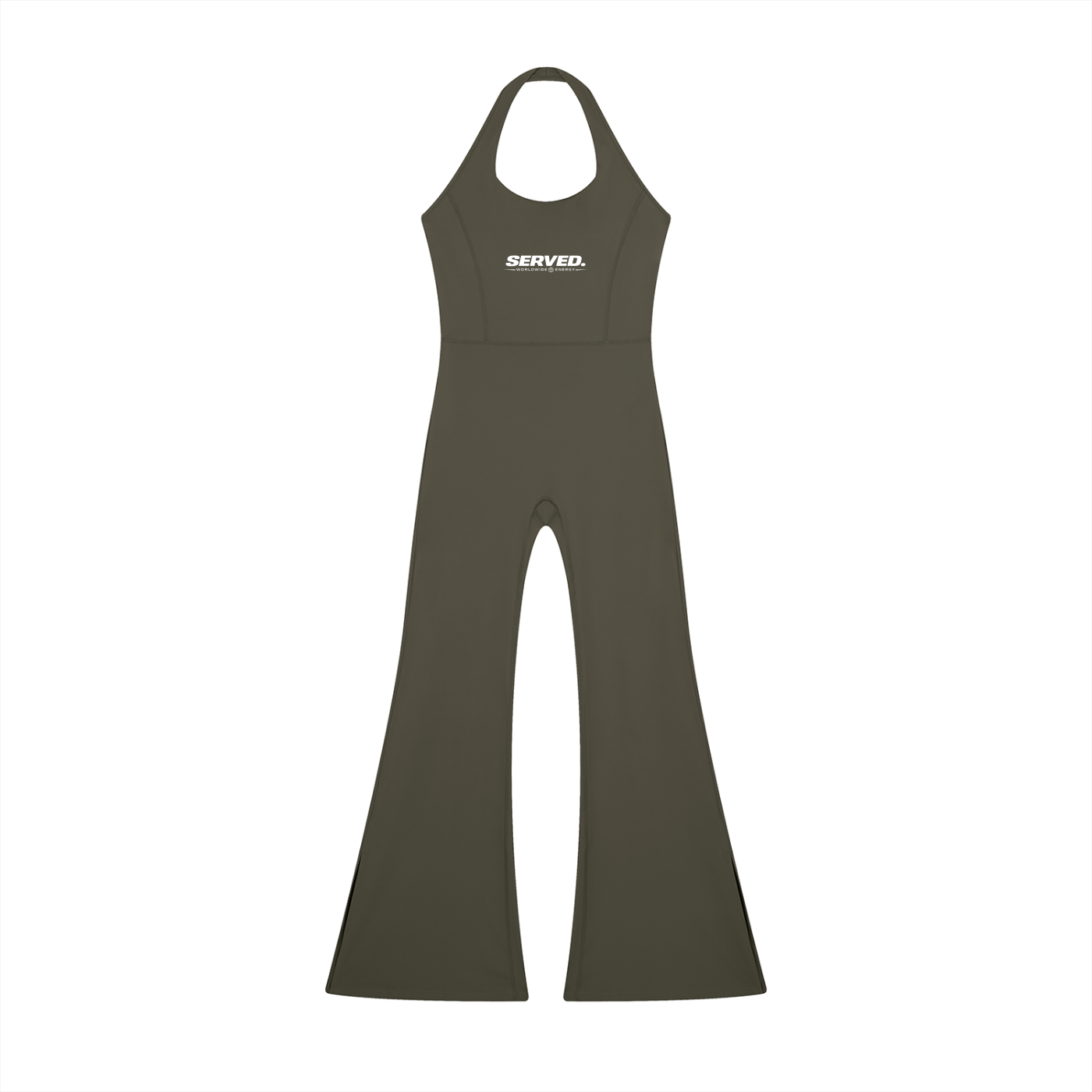 Served. Worldwide Energy Halter Flared Jumpsuit