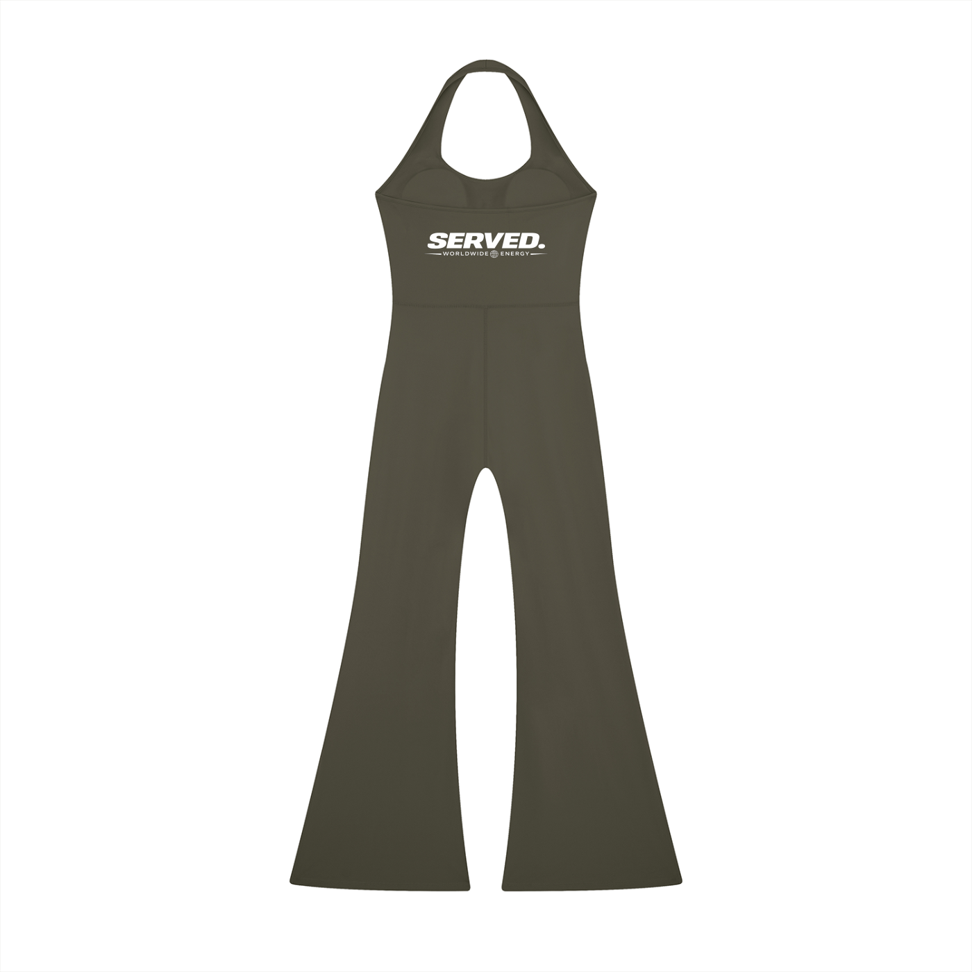 Served. Worldwide Energy Halter Flared Jumpsuit
