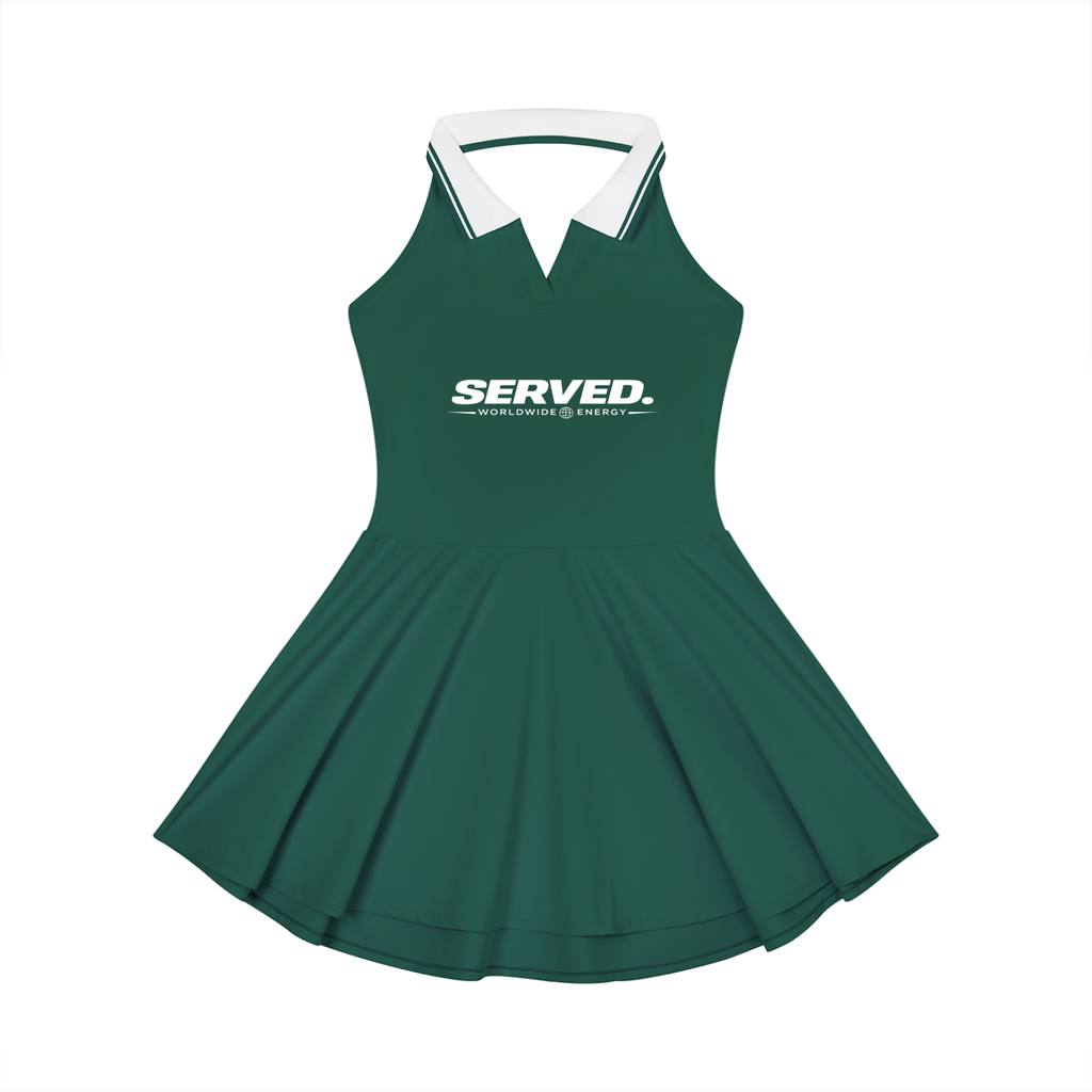 Served.  Worldwide Energy Collared Halter A-Line Tennis Dress