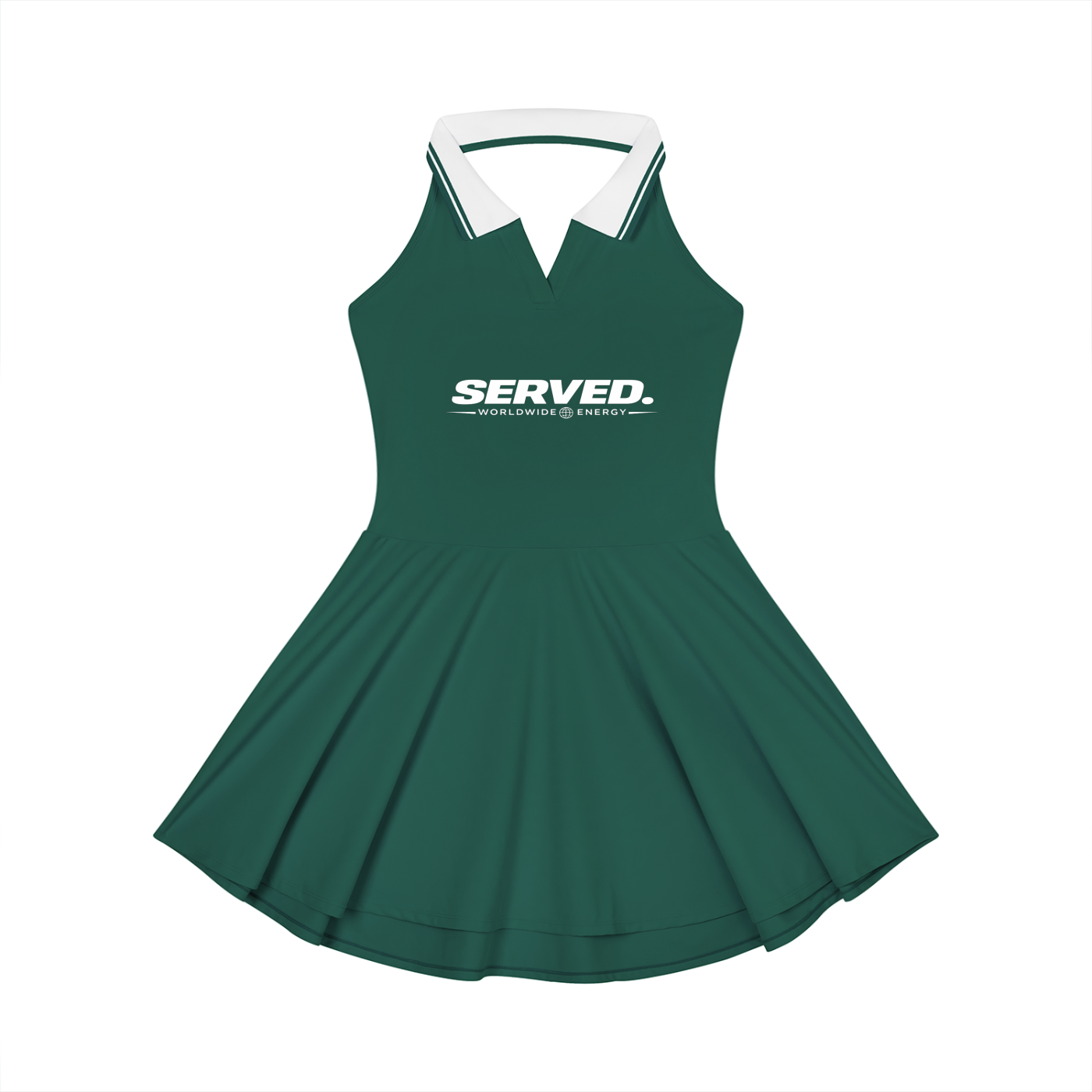 Served.  Worldwide Energy Collared Halter A-Line Tennis Dress