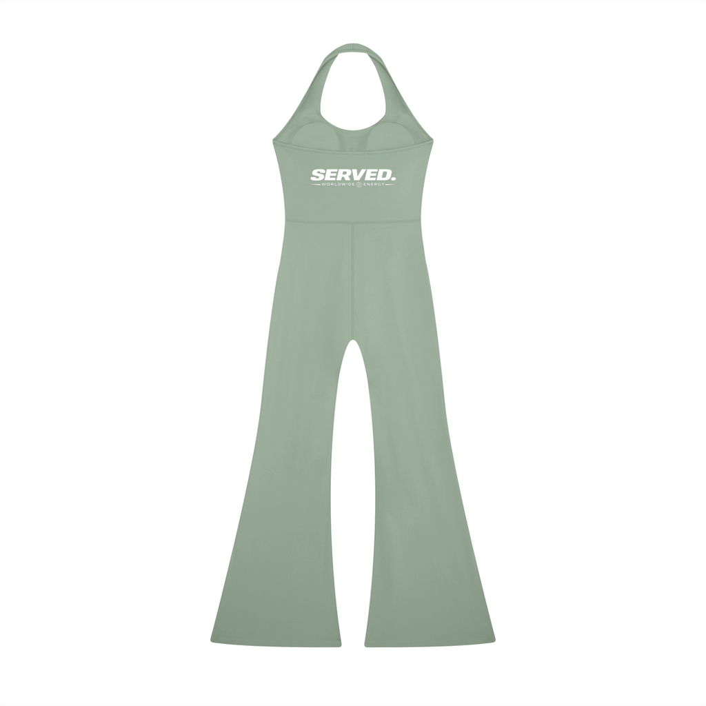 Served. Worldwide Energy Halter Flared Jumpsuit