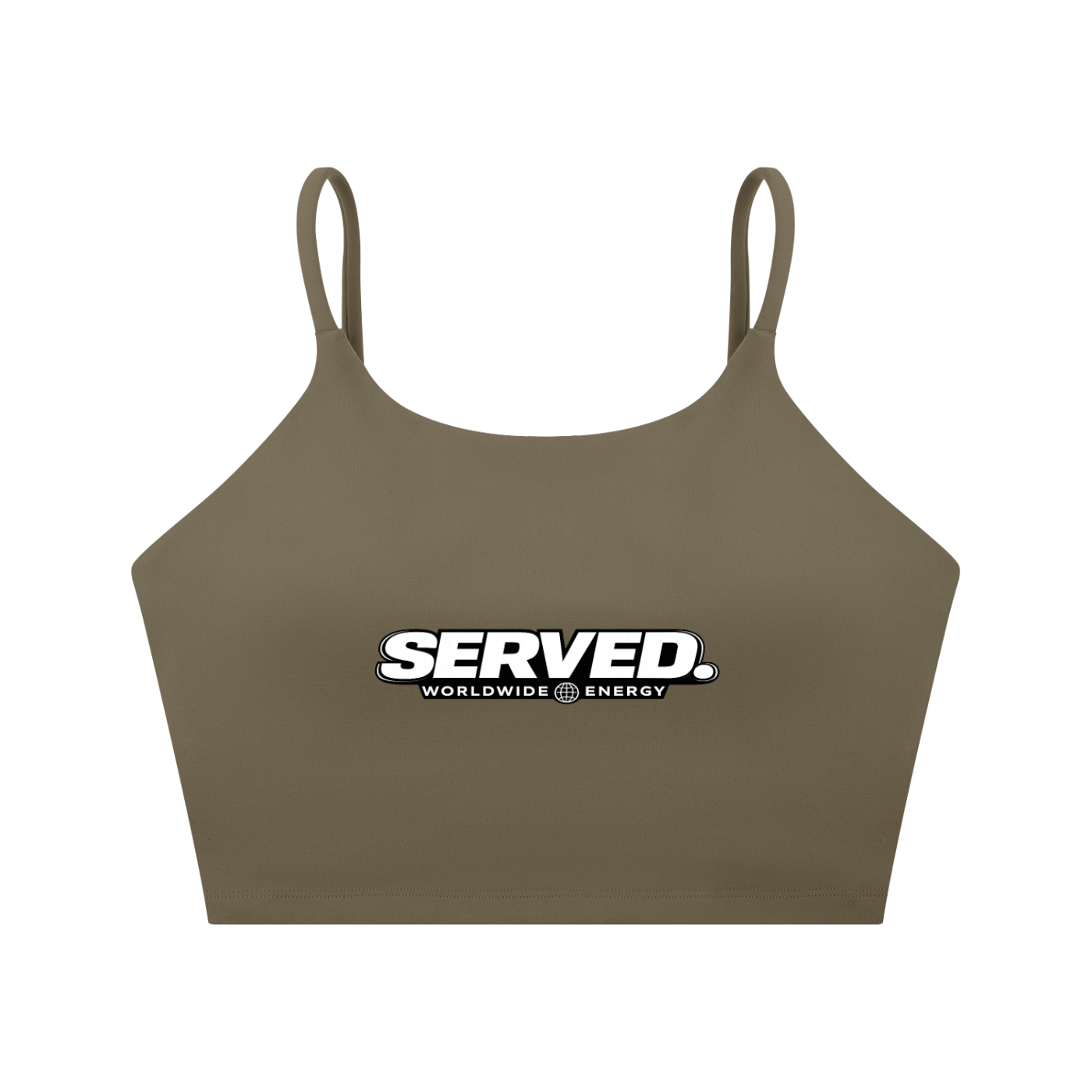 Served Worldwide Energy Spaghetti Strap Yoga Sports Bra