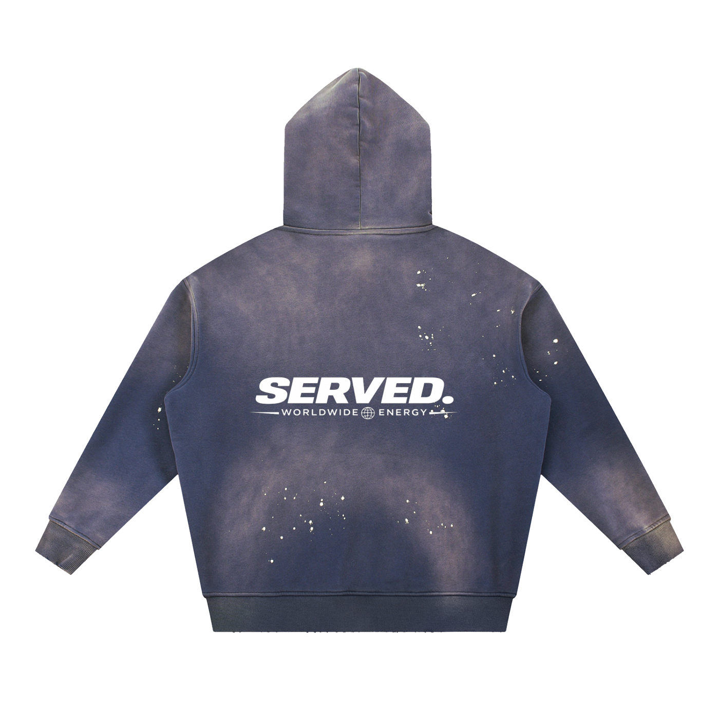Served. Worldwide Energy Washed Frayed Fleece Hoodie