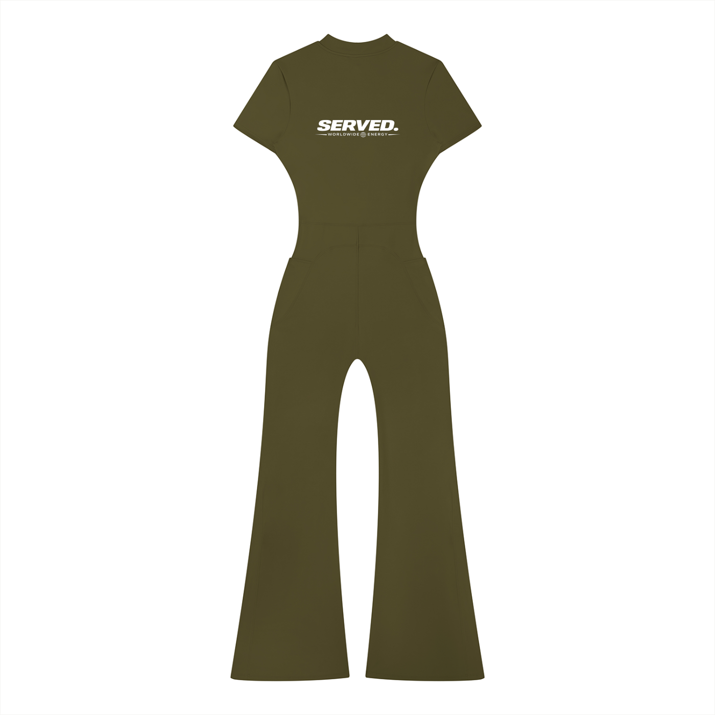 Served. Worldwide Energy Women’s Tight Flared Leg Quarter-Zip Jumpsuit