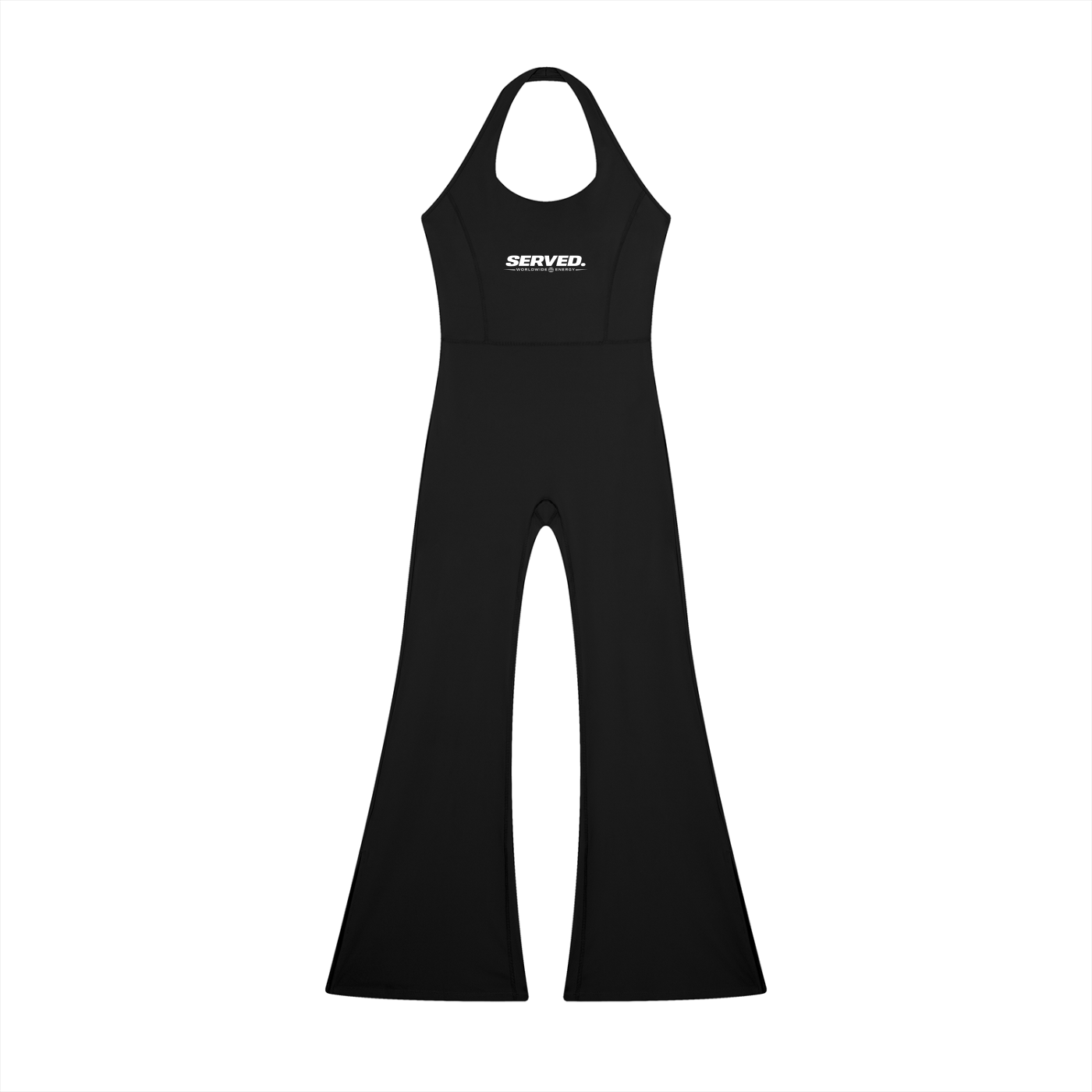 Served. Worldwide Energy Halter Flared Jumpsuit