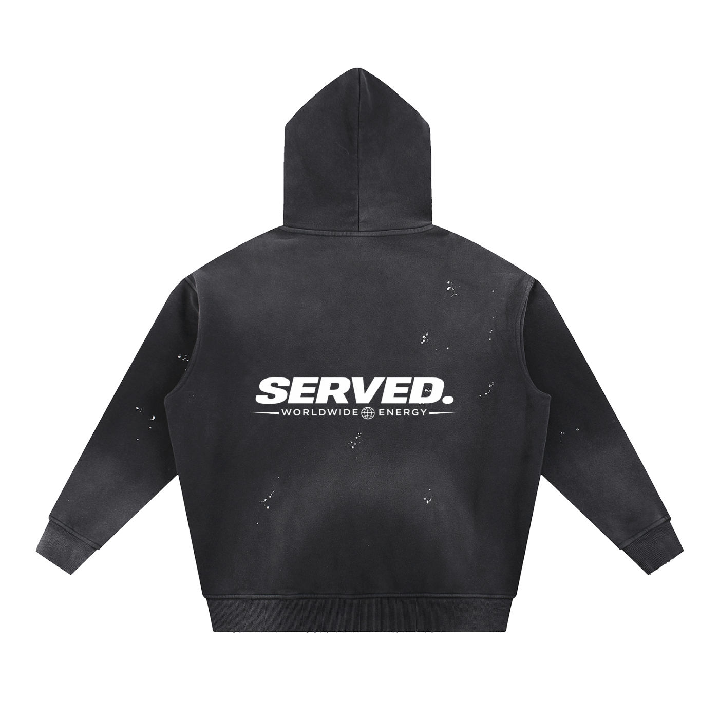 Served. Worldwide Energy Washed Frayed Fleece Hoodie