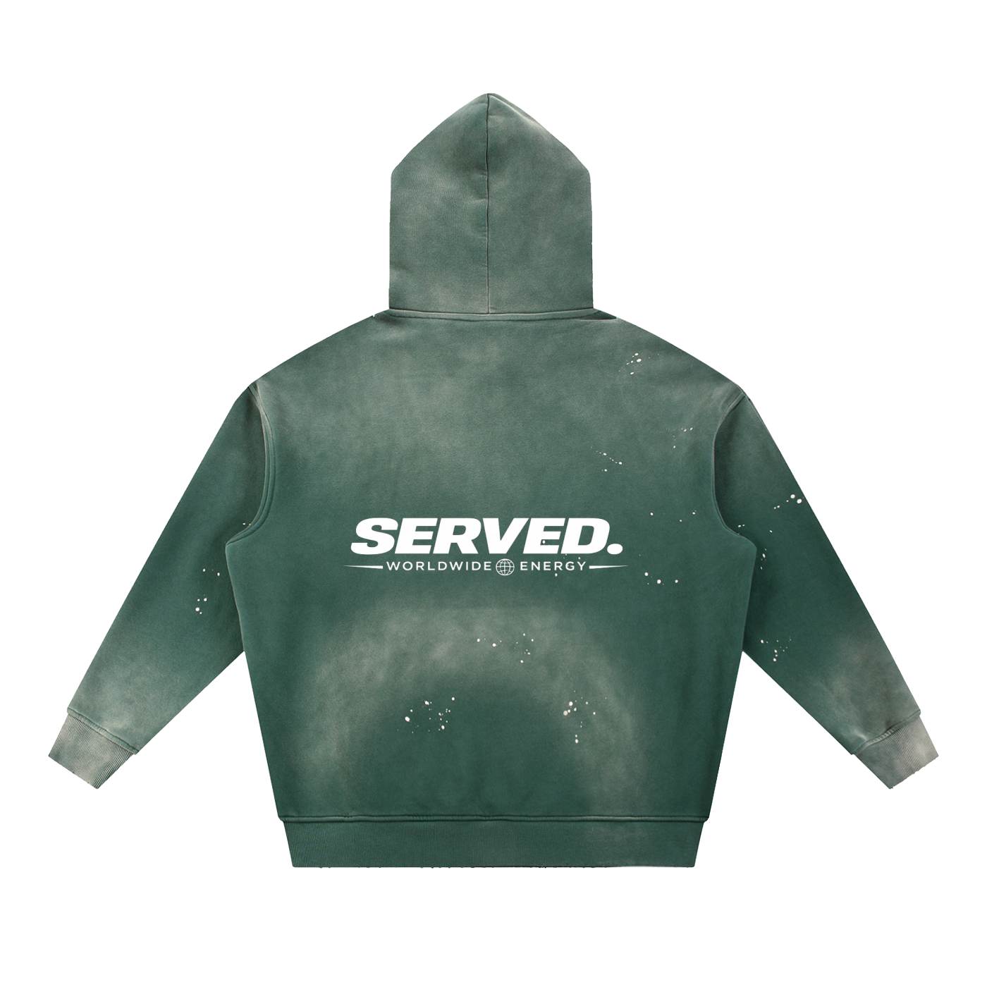 Served. Worldwide Energy Washed Frayed Fleece Hoodie