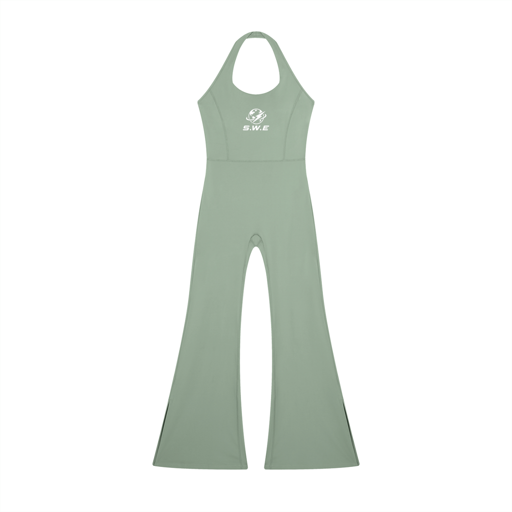 Served. Worldwide Energy Halter Flared Jumpsuit