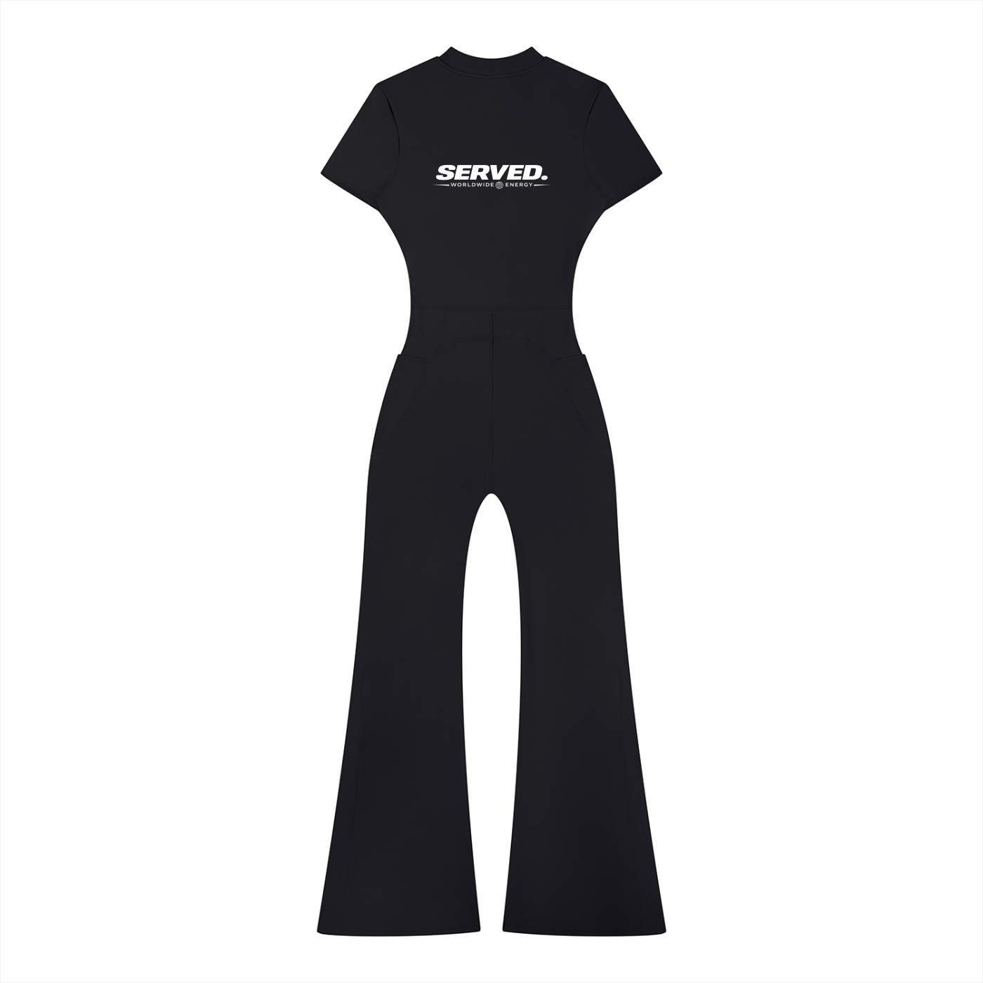 Served. Worldwide Energy Women’s Tight Flared Leg Quarter-Zip Jumpsuit