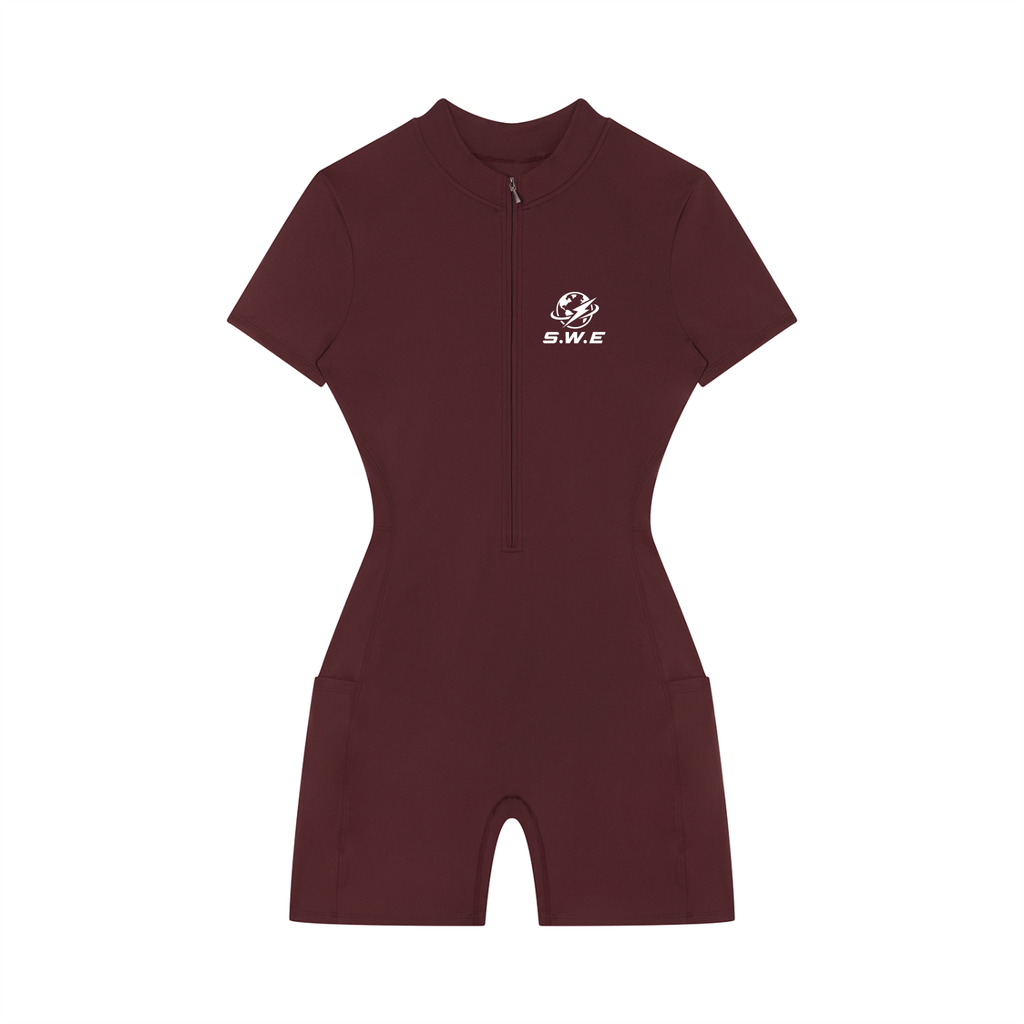 Served. Worldwide Energy Women's Quarter-Zip Short Sleeve Romper