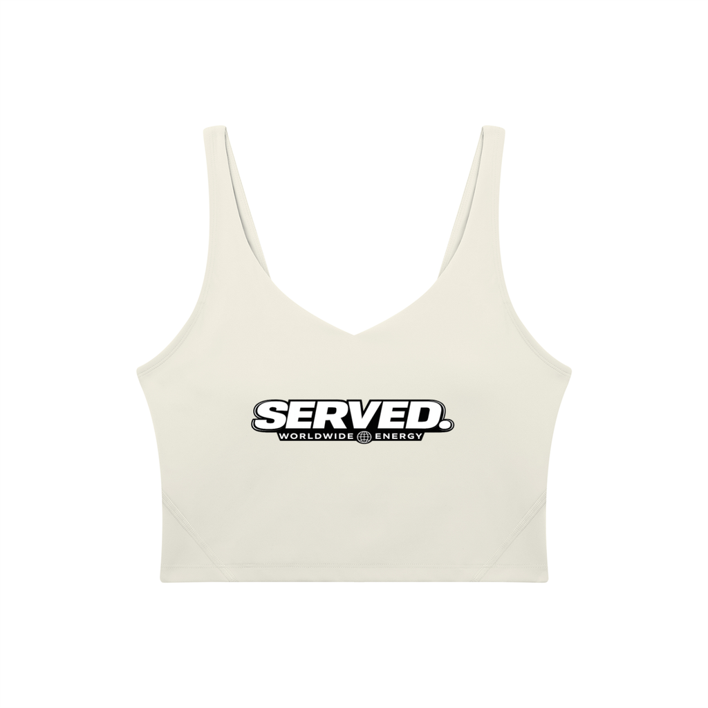 Served Worldwide Energy Women's V-Neck Yoga Sports Bra